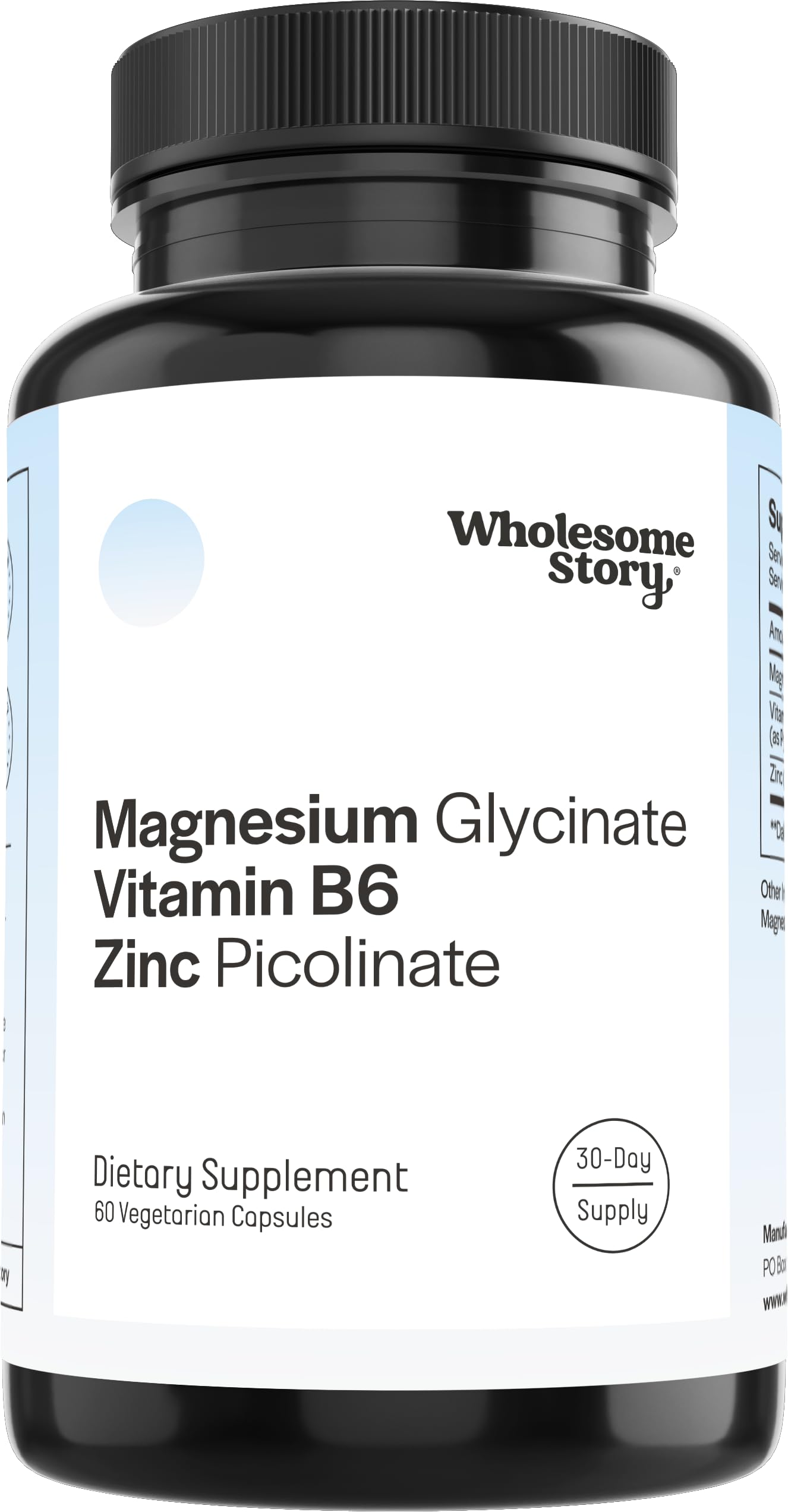 Wholesome Story Magnesium Supplement 30 Capsules front view