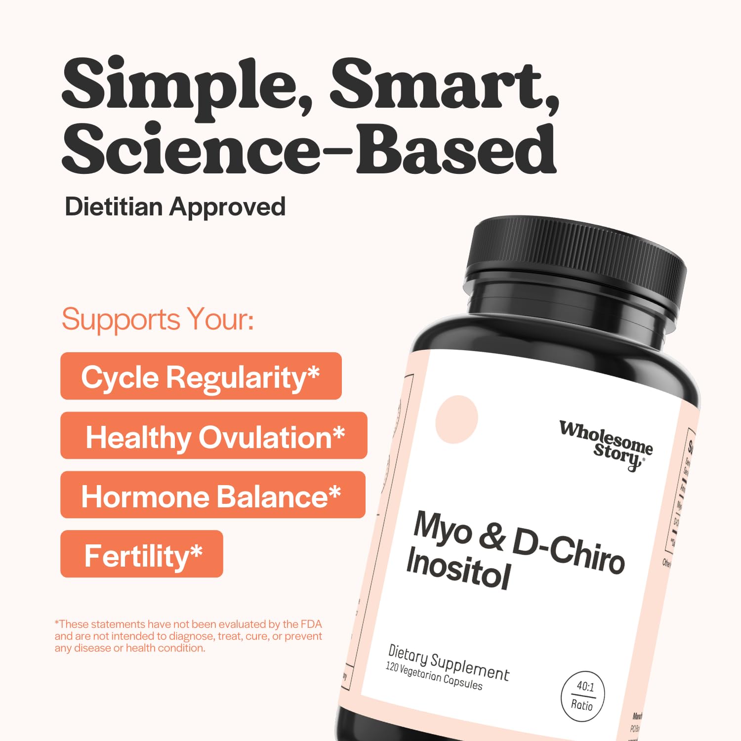 Wholesome Story Myo & D-Chiro Inositol Supplement side view