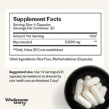 Wholesome Story Myo-Inositol 132g vegan capsules side view
