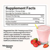 Wholesome Story Myo-Inositol Powder back view with nutritional information
