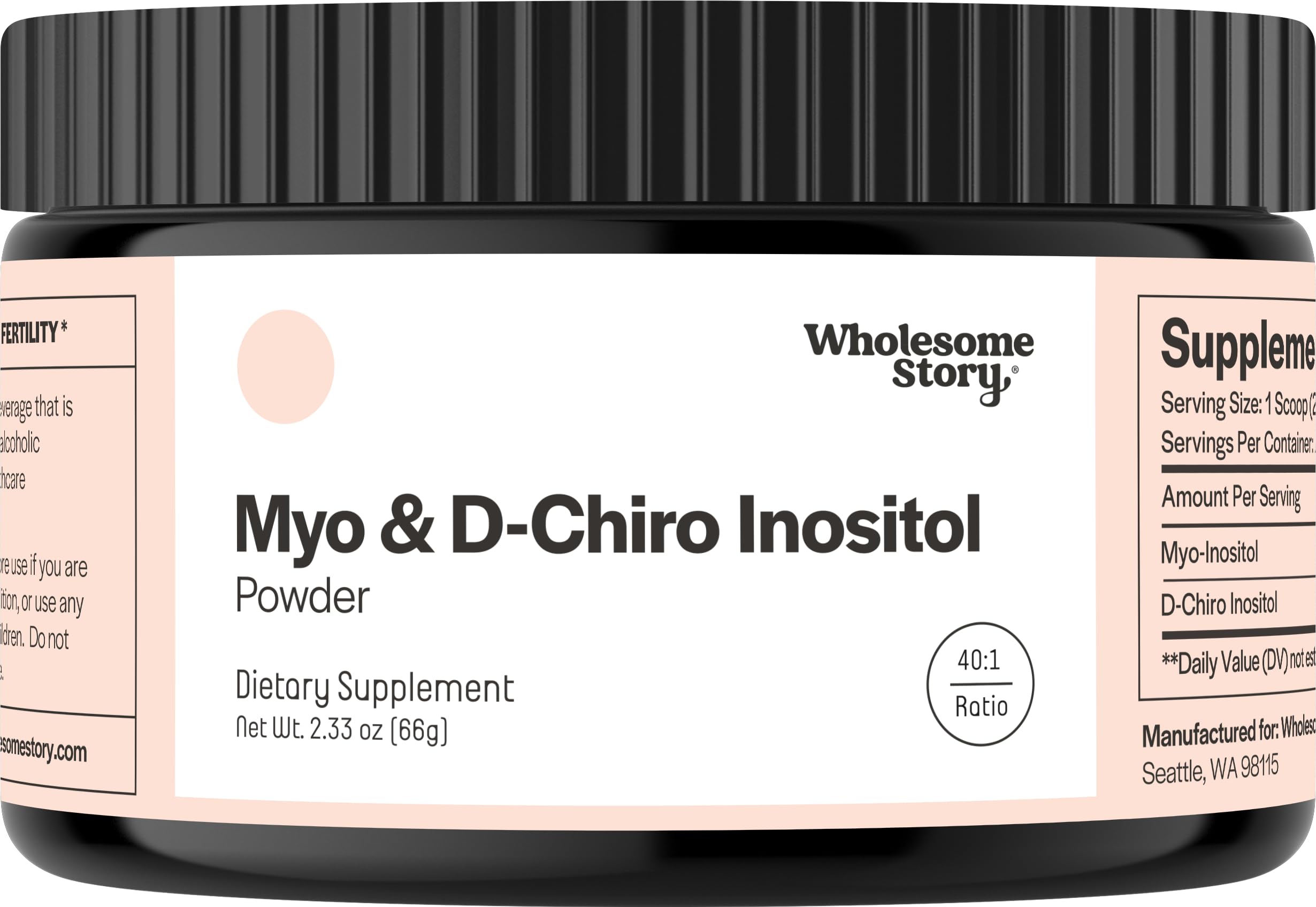 Wholesome Story Myo-Inositol Powder front view with packaging