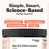 Wholesome Story Myo-Inositol Powder scoop showing powder texture