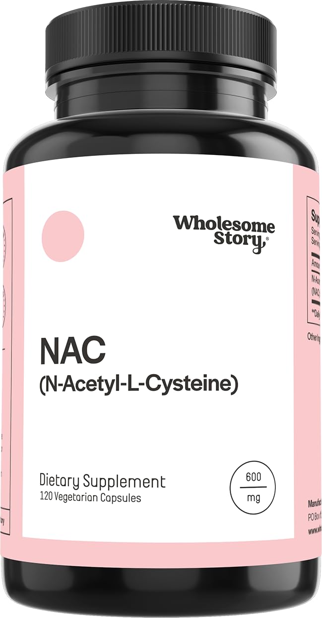 Wholesome Story N-Acetyl-L-Carnitine 600mg capsules front view