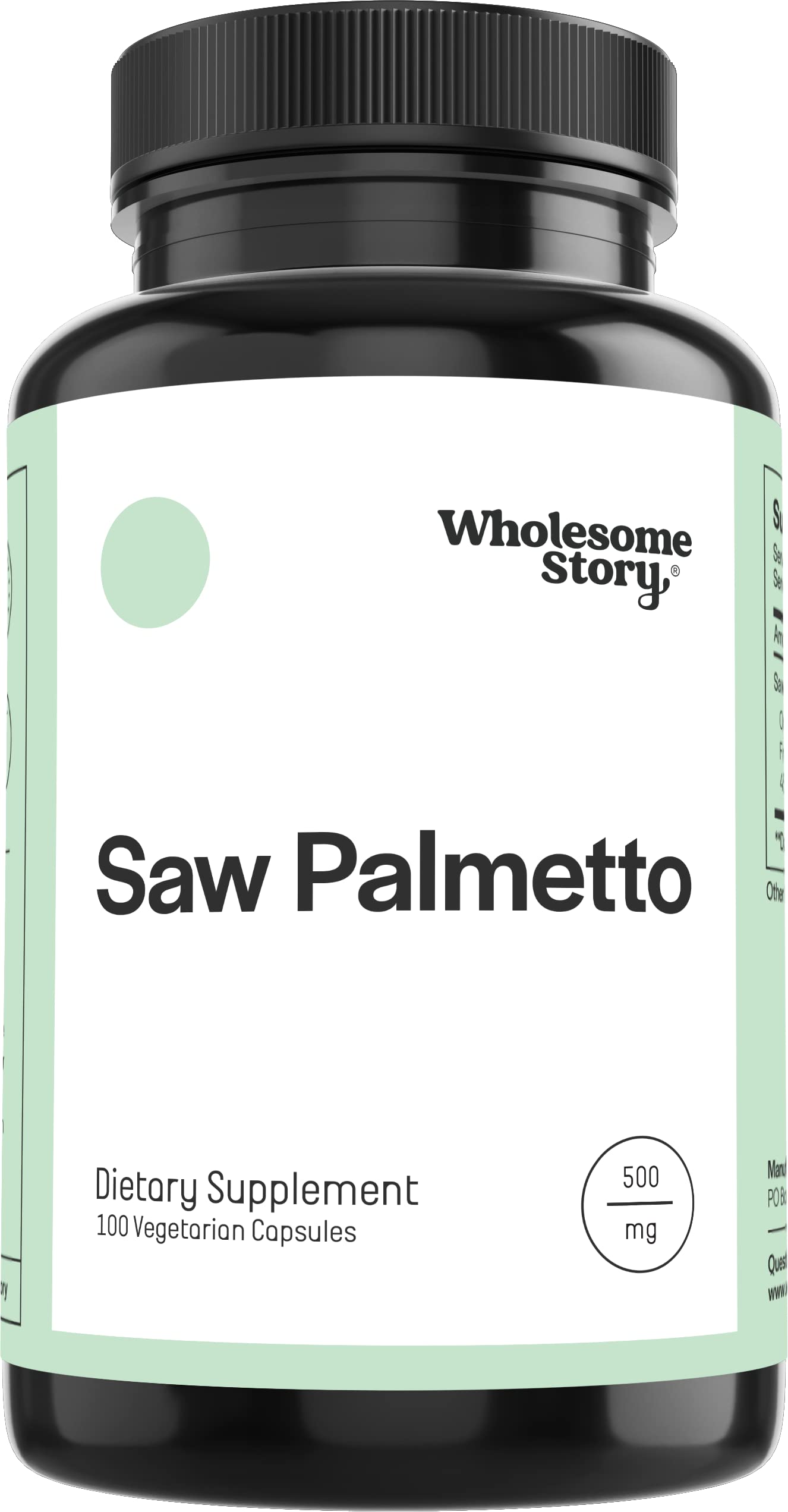 Wholesome Story Saw Palmetto Supplement bottle front view