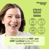 Wholesome Story Vegan Spearmint Capsules with fresh spearmint leaves