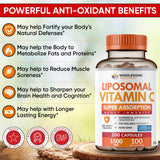 Wholesome Wellness Liposomal Vitamin C 1500mg capsules on a wooden table