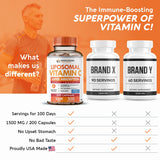 Wholesome Wellness Liposomal Vitamin C 1500mg capsules with measuring spoon