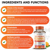 Wholesome Wellness Liposomal Vitamin C 1500mg label details