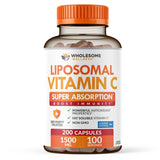 Wholesome Wellness Liposomal Vitamin C 1500mg vegetable capsules front view