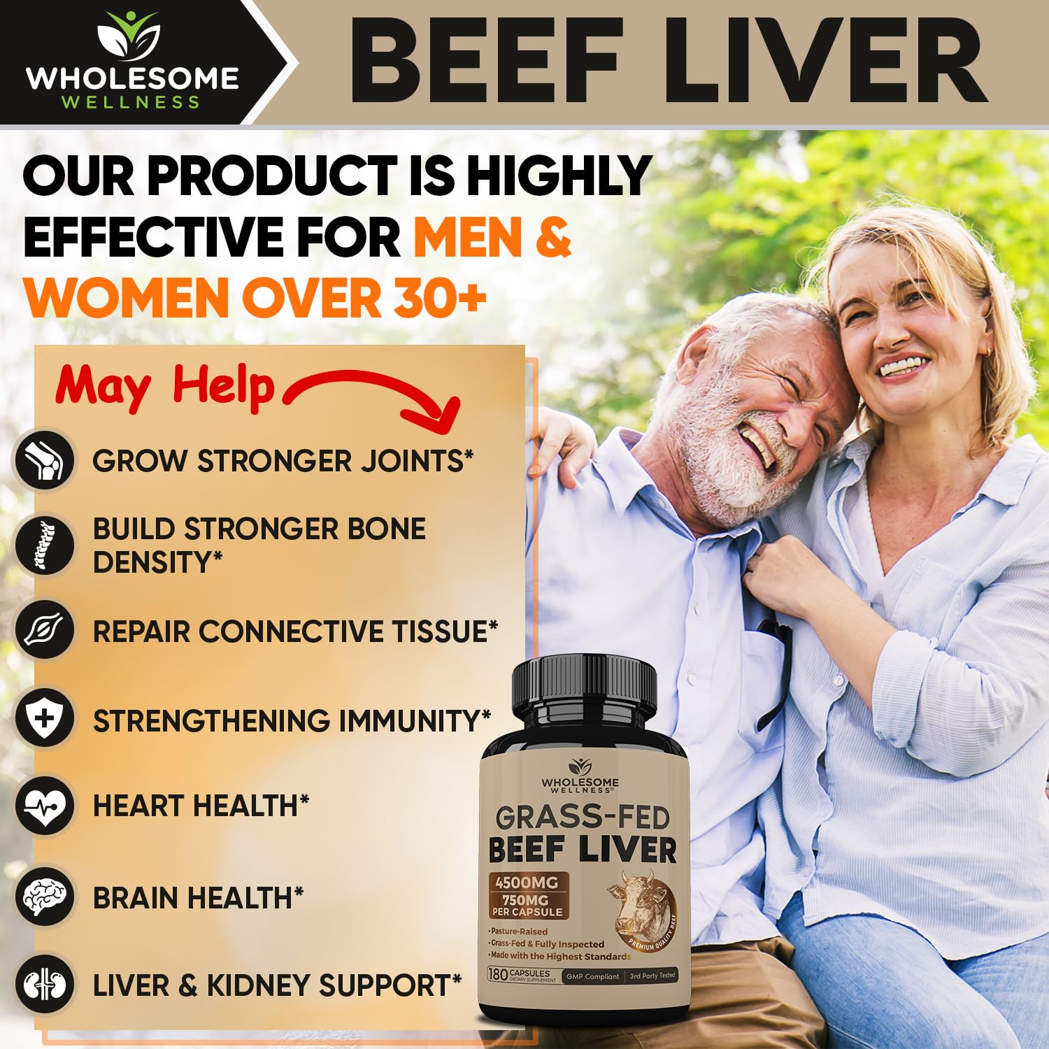 Wholesome Wellness Liver Extract 200g capsule close-up