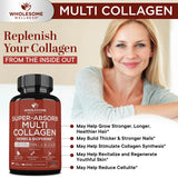 Wholesome Wellness Multi Collagen Capsules 100g in a lifestyle setting