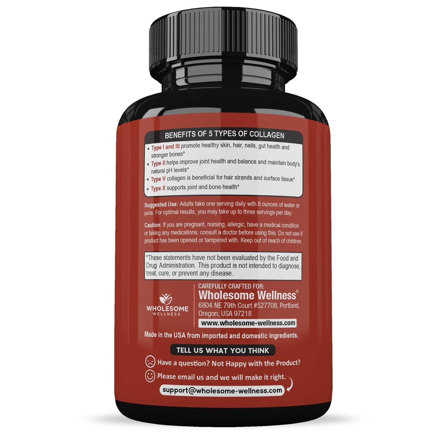 Wholesome Wellness Multi Collagen Capsules 100g opened with capsules visible