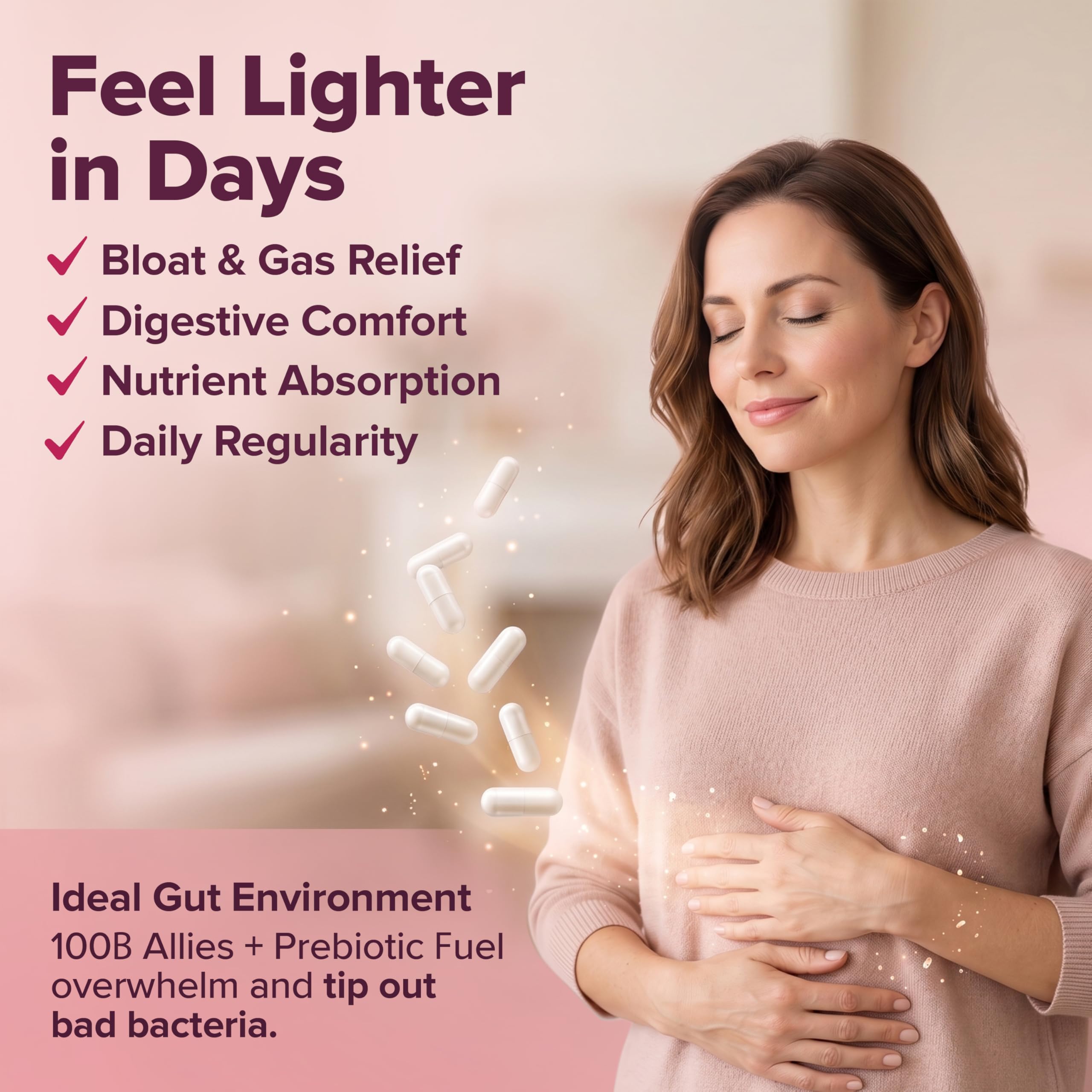 Wholesome Wellness Probiotic Blend capsules with organic ingredients