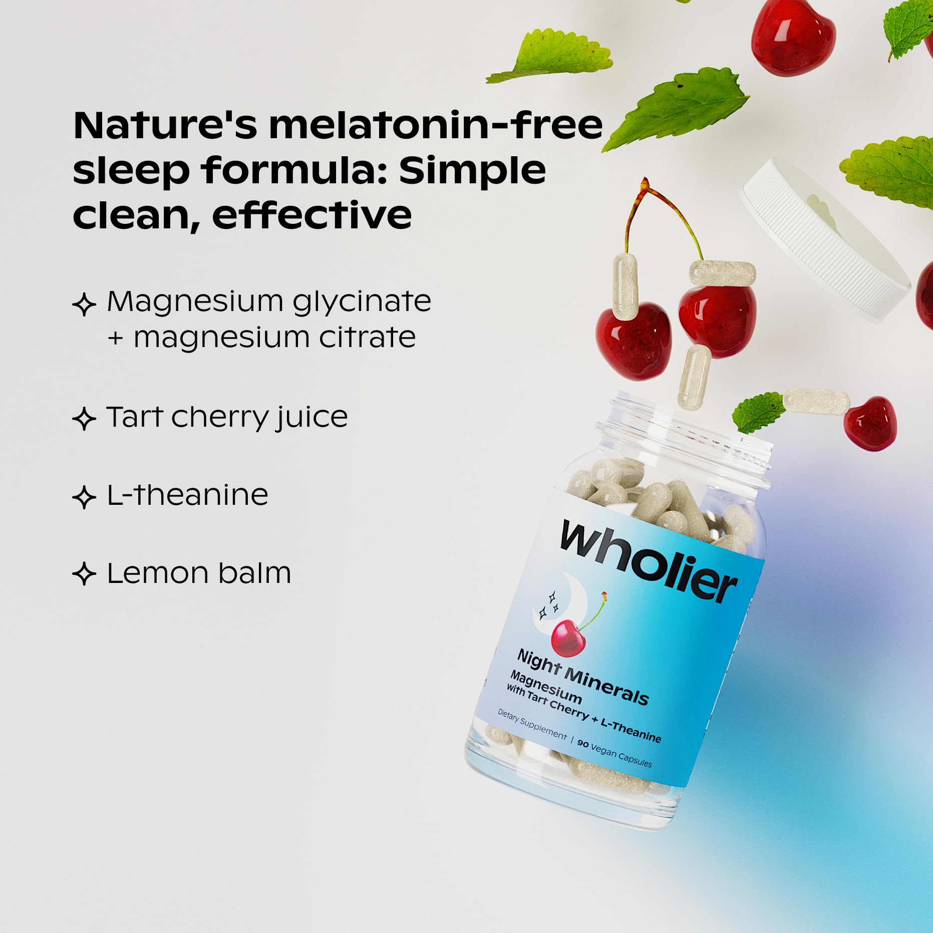 wholier Night Minerals magnesium supplement ingredients list