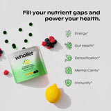 wholier Supergreens Multi Gummies packaging side view