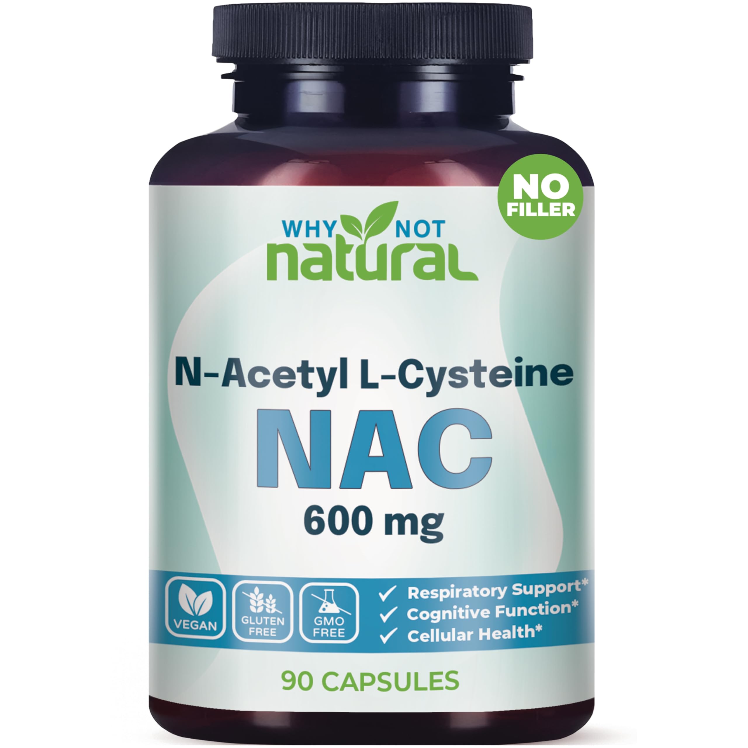 Why Not Natural Acetyl-L-Carnitine 600mg Capsules front view