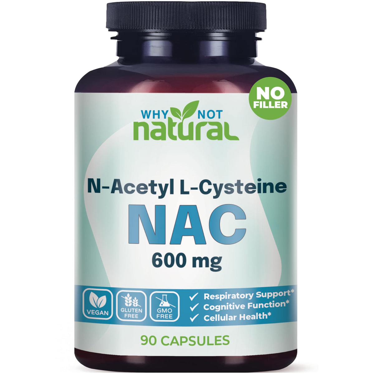 Why Not Natural Acetyl-L-Carnitine 600mg Capsules front view