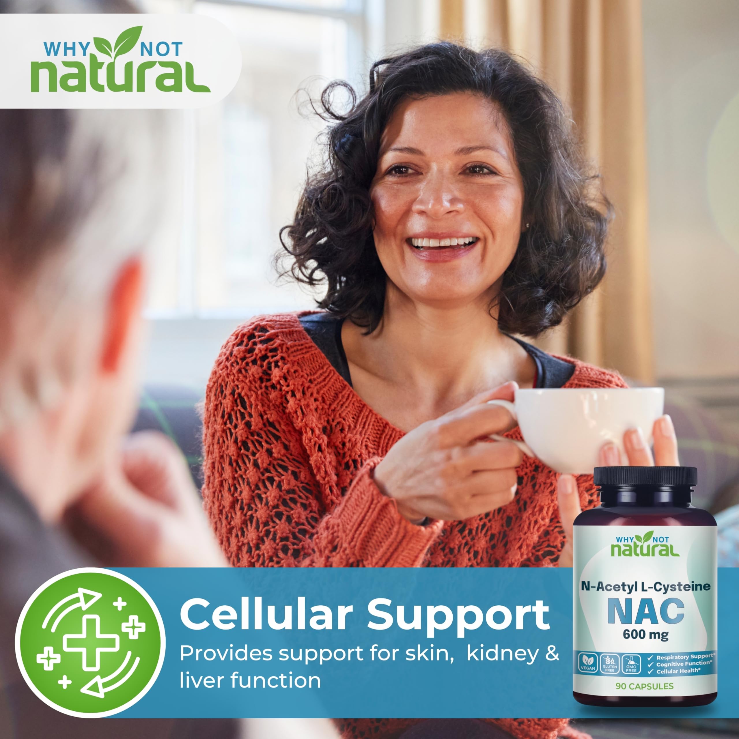 Why Not Natural Acetyl-L-Carnitine 600mg Capsules open bottle with capsules