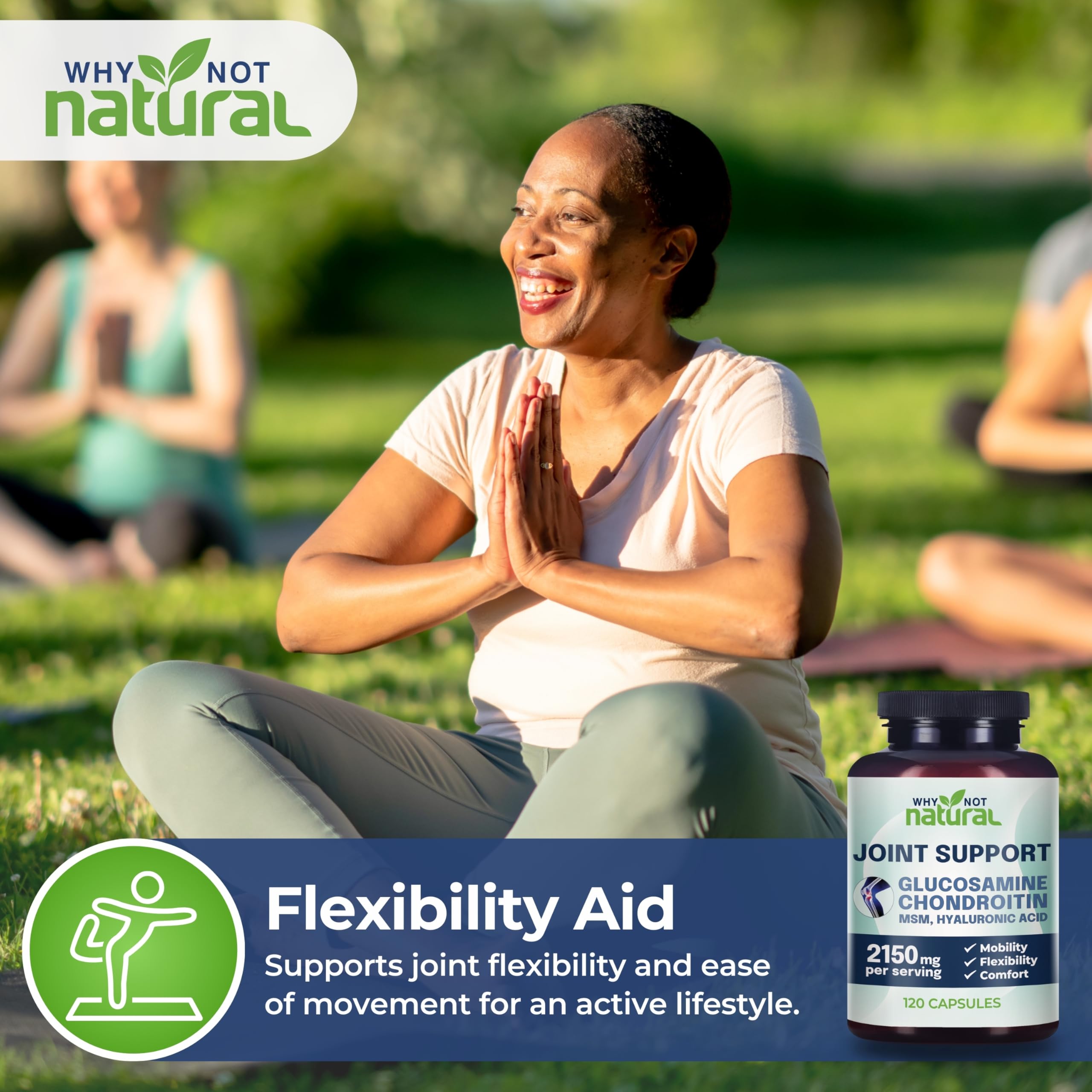 Why Not Natural Chondroitin & Glucosamine supplement label close-up
