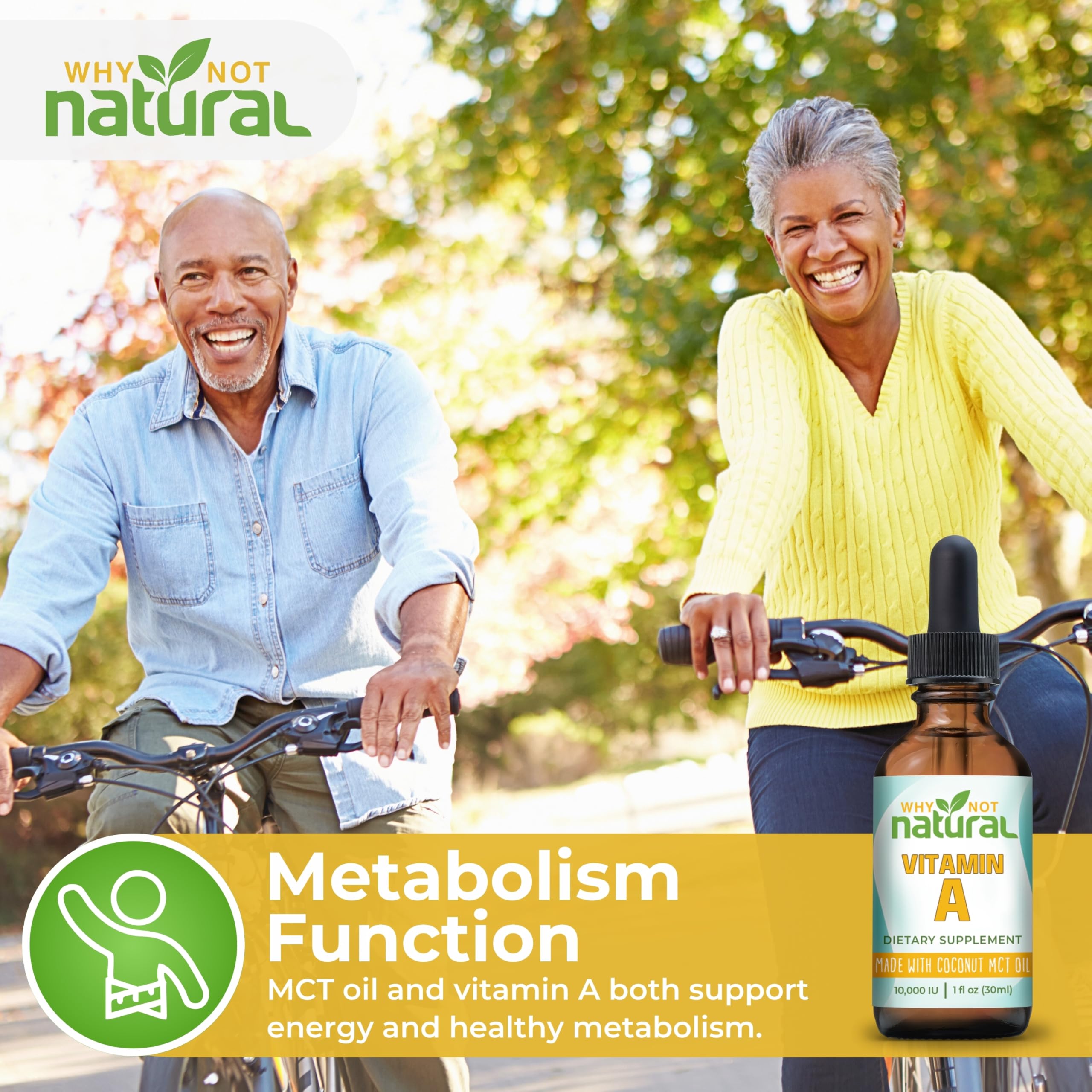 Why Not Natural Liquid Vitamin A Drops 10000 IU label close-up
