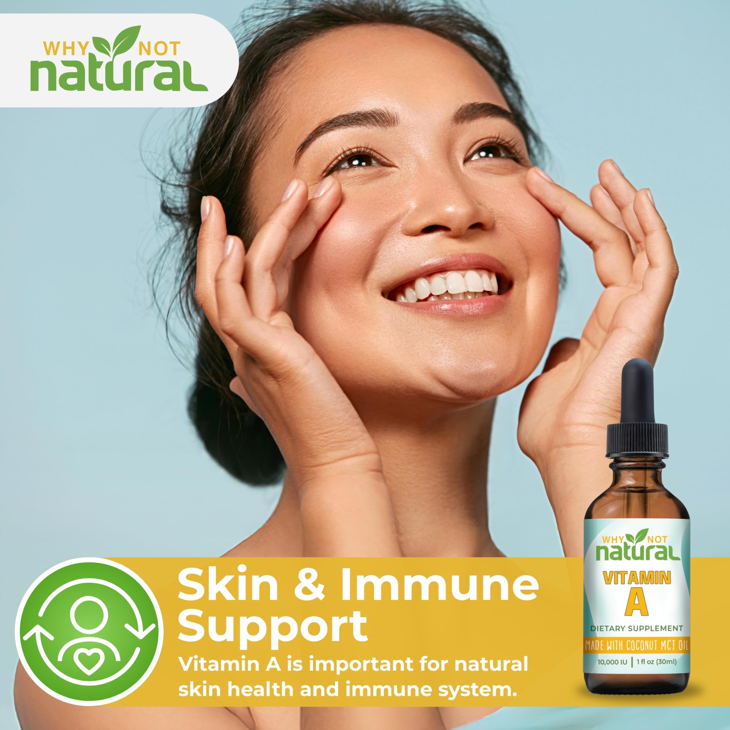 Why Not Natural Liquid Vitamin A Drops 10000 IU with measuring spoon