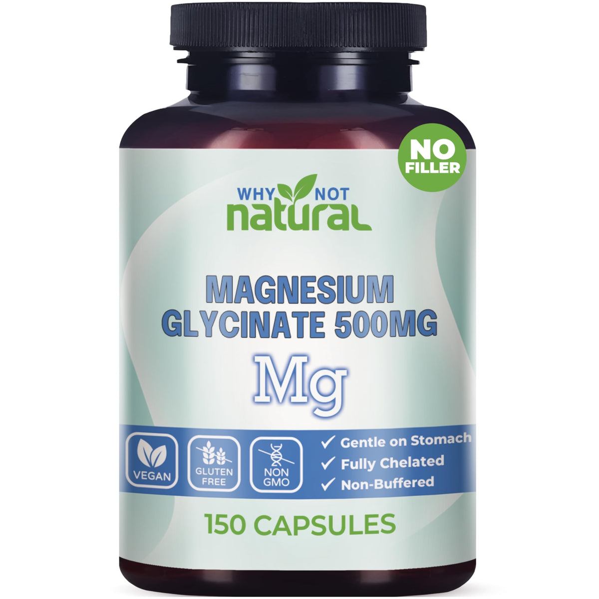 Why Not Natural Magnesium Glycinate 500mg front view