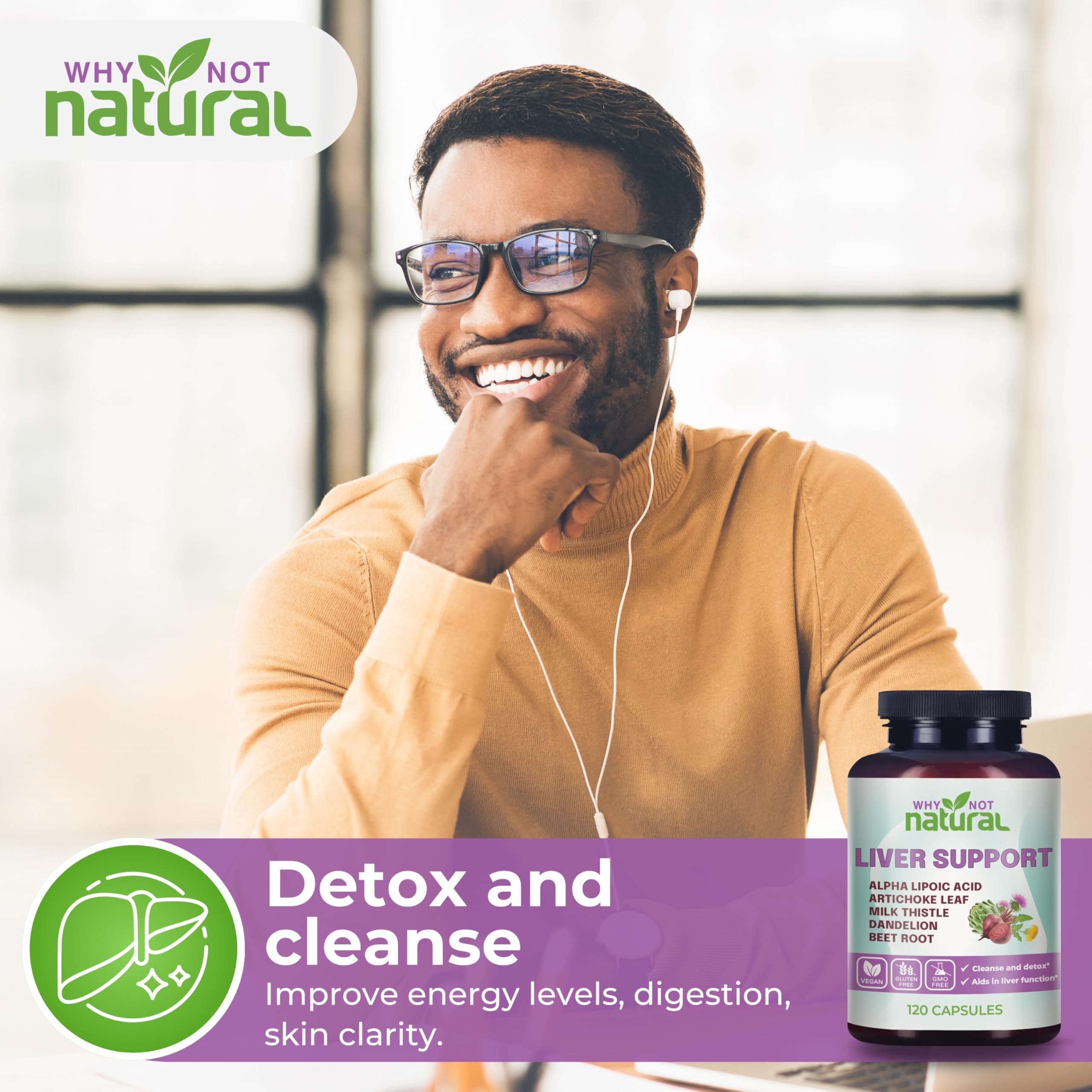 Why Not Natural Milk Thistle Liver Support Complex bottle with label