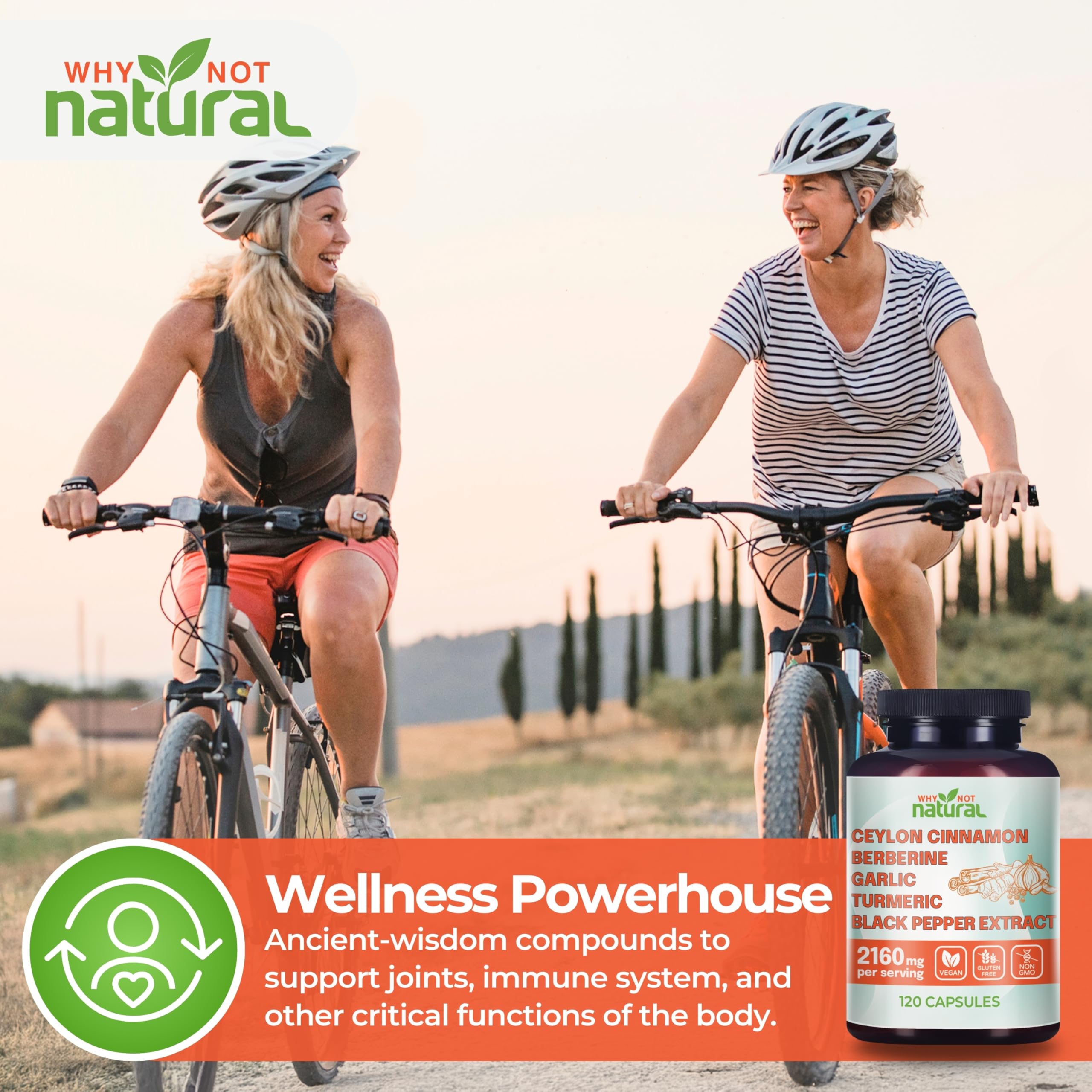 Why Not Natural Organic Ceylon Cinnamon Capsules with ingredients list