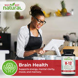 Why Not Natural Vitamin B12 5000 mcg supplement bottle with label