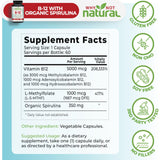 Why Not Natural Vitamin B12 5000 mcg supplement with organic spirulina