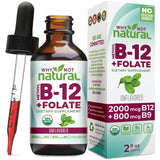 Why Not Natural Vitamin B12 + Folate supplement bottle front view