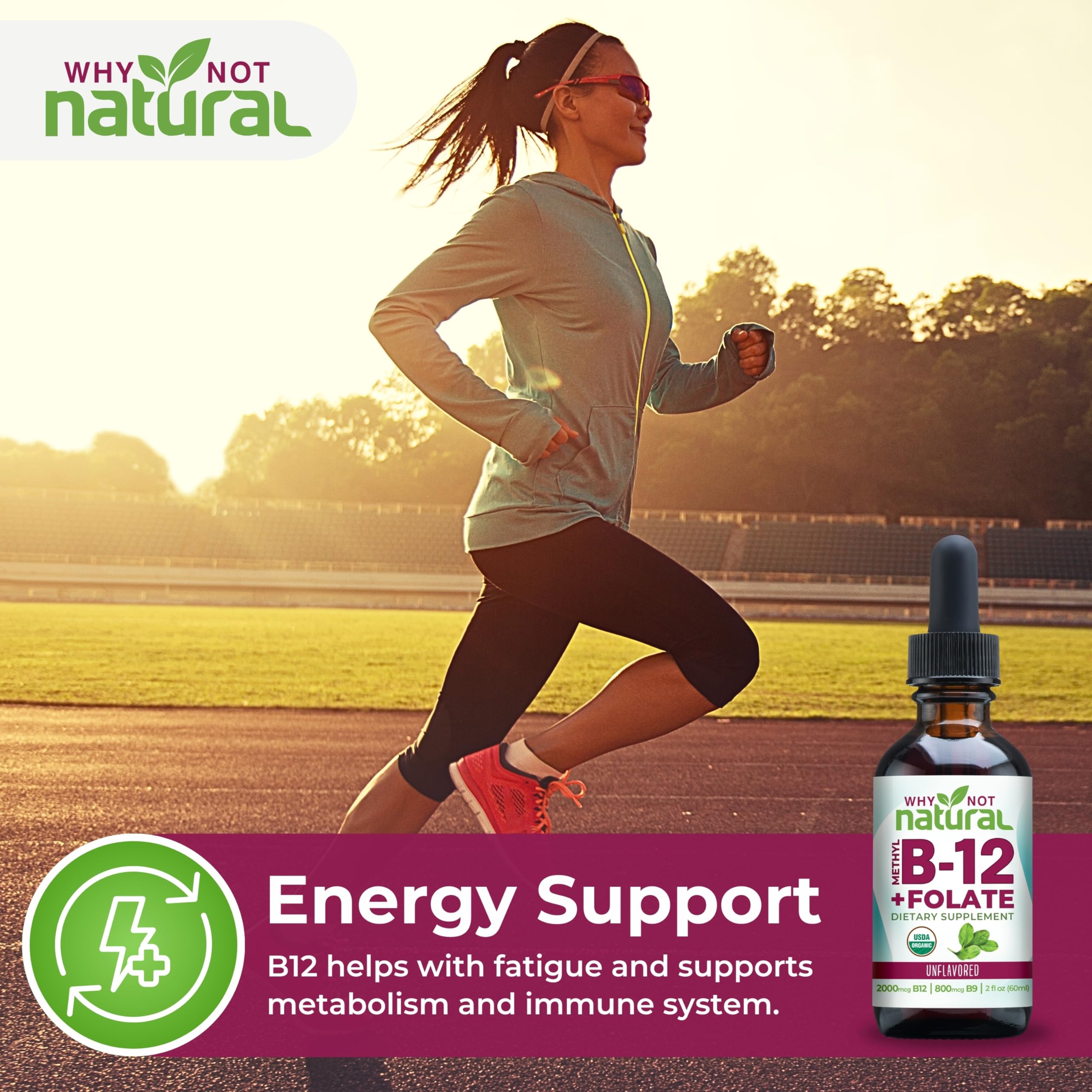 Why Not Natural Vitamin B12 + Folate supplement graduated dropper