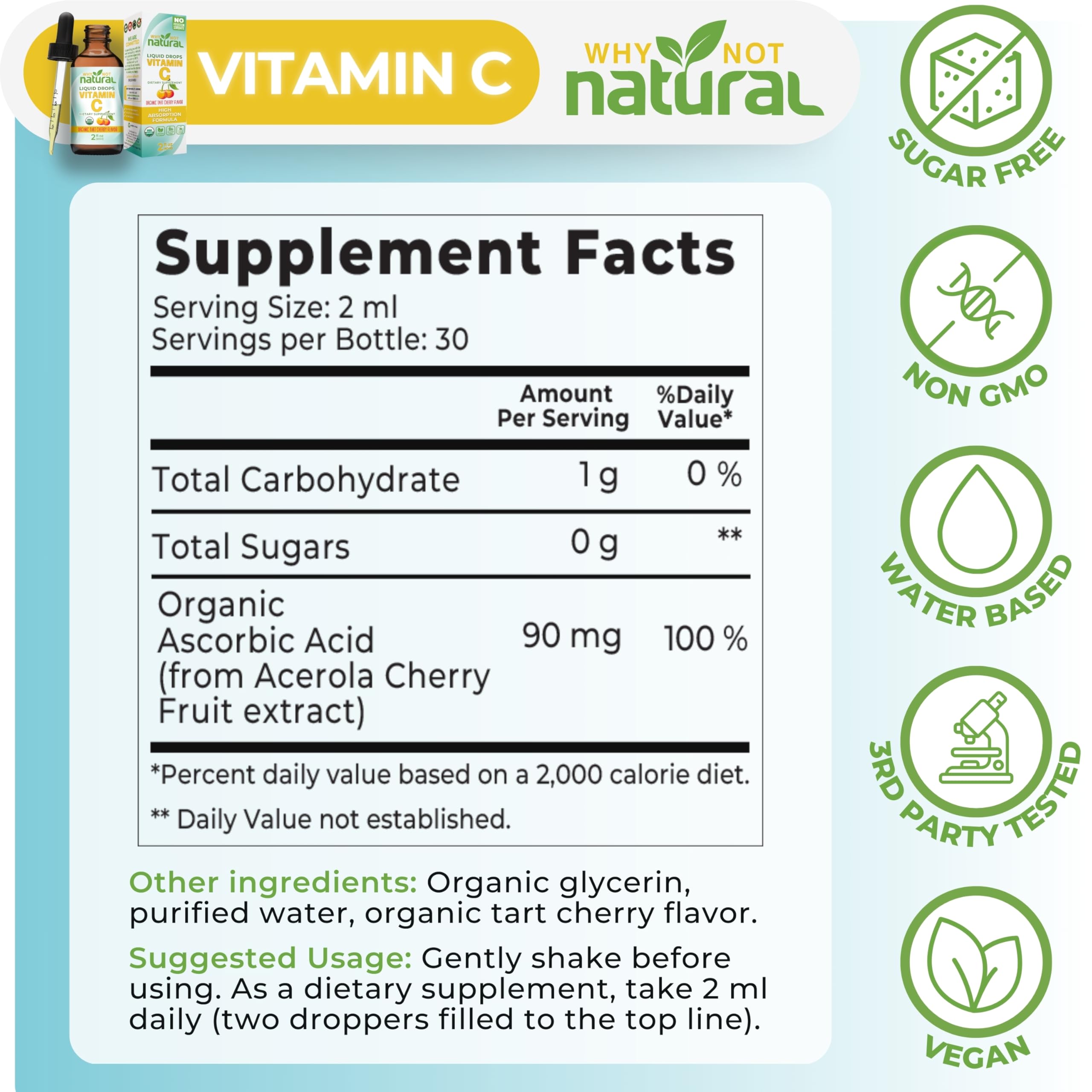 Why Not Natural Vitamin C 141g supplement ingredient list