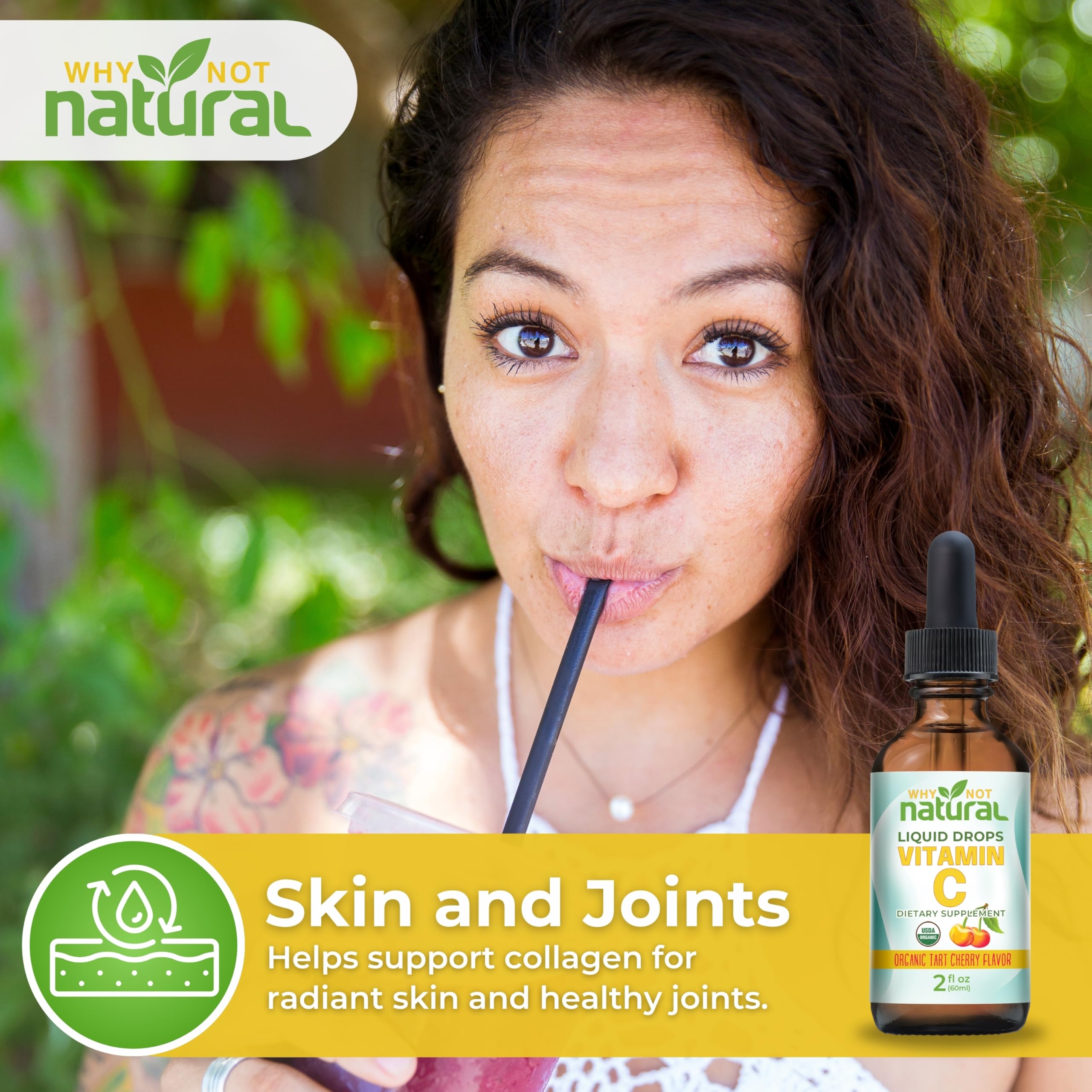 Why Not Natural Vitamin C 141g with fresh cherries