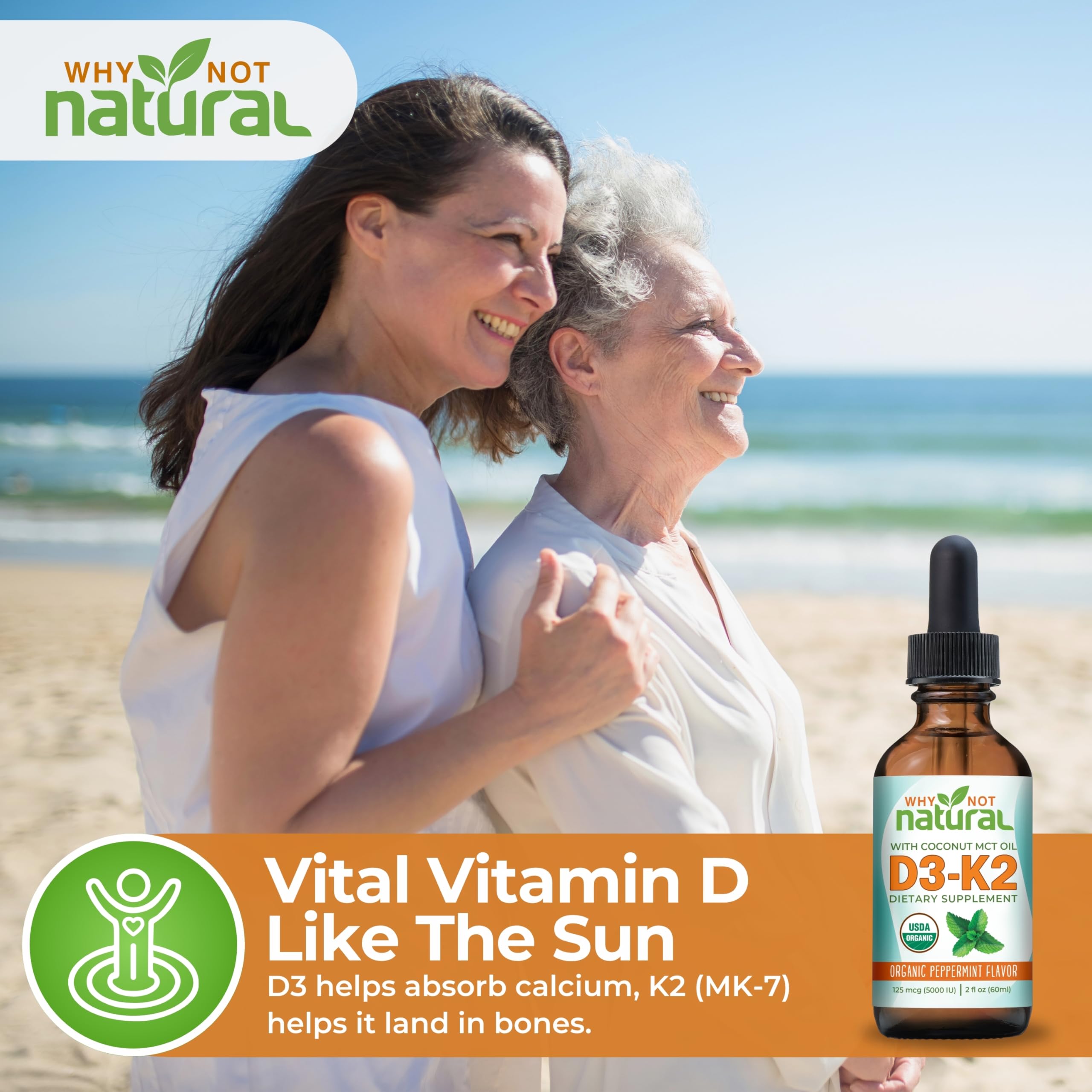 Why Not Natural Vitamin D3 & K2 Drops 5000 IU ingredients list