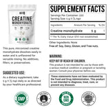 WHYZ Creatine Monohydrate Powder 1089g back view with nutritional information