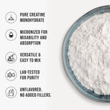 WHYZ Creatine Monohydrate Powder 1089g side view showing resealable pouch