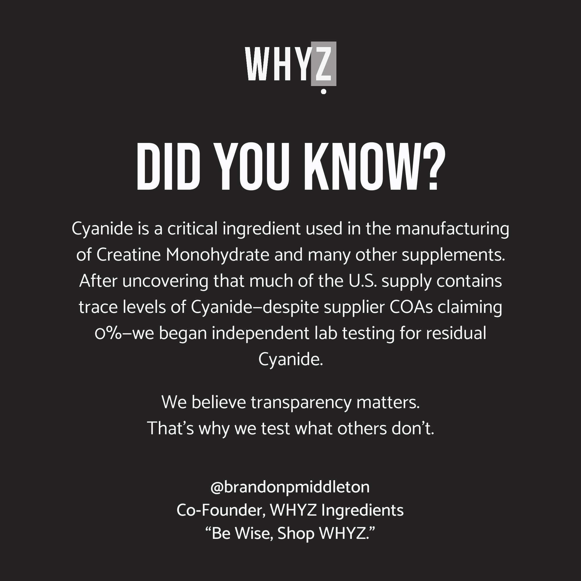 WHYZ Creatine Monohydrate Powder 525g on a gym bench