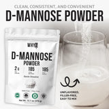 WHYZ D-Mannose Powder 381g with a spoon for serving