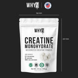 WHYZ Micronized Creatine Monohydrate Powder with gym equipment