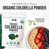 WHYZ Organic Chlorella Powder with measuring spoon