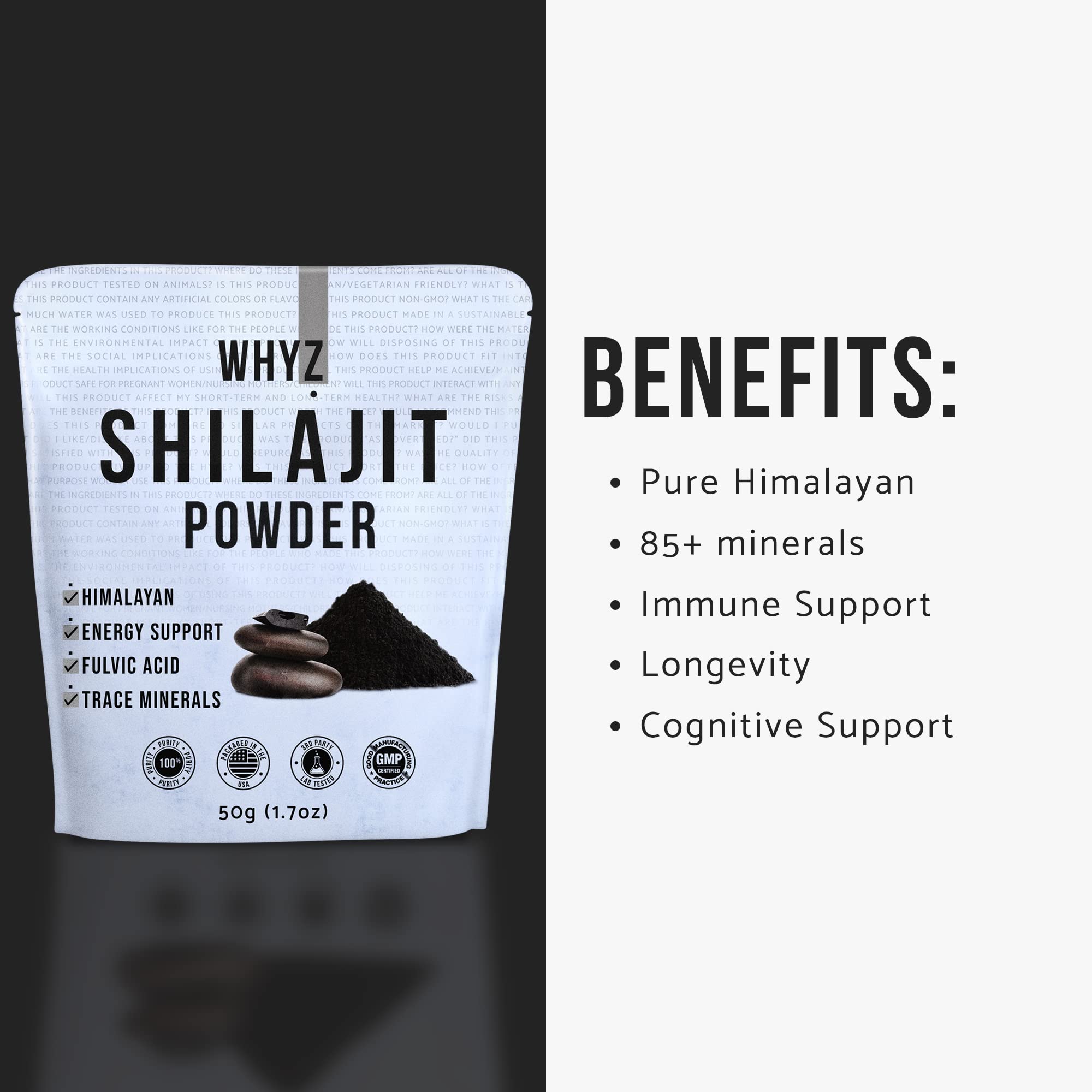 WHYZ Shilajit Powder mixed in a smoothie