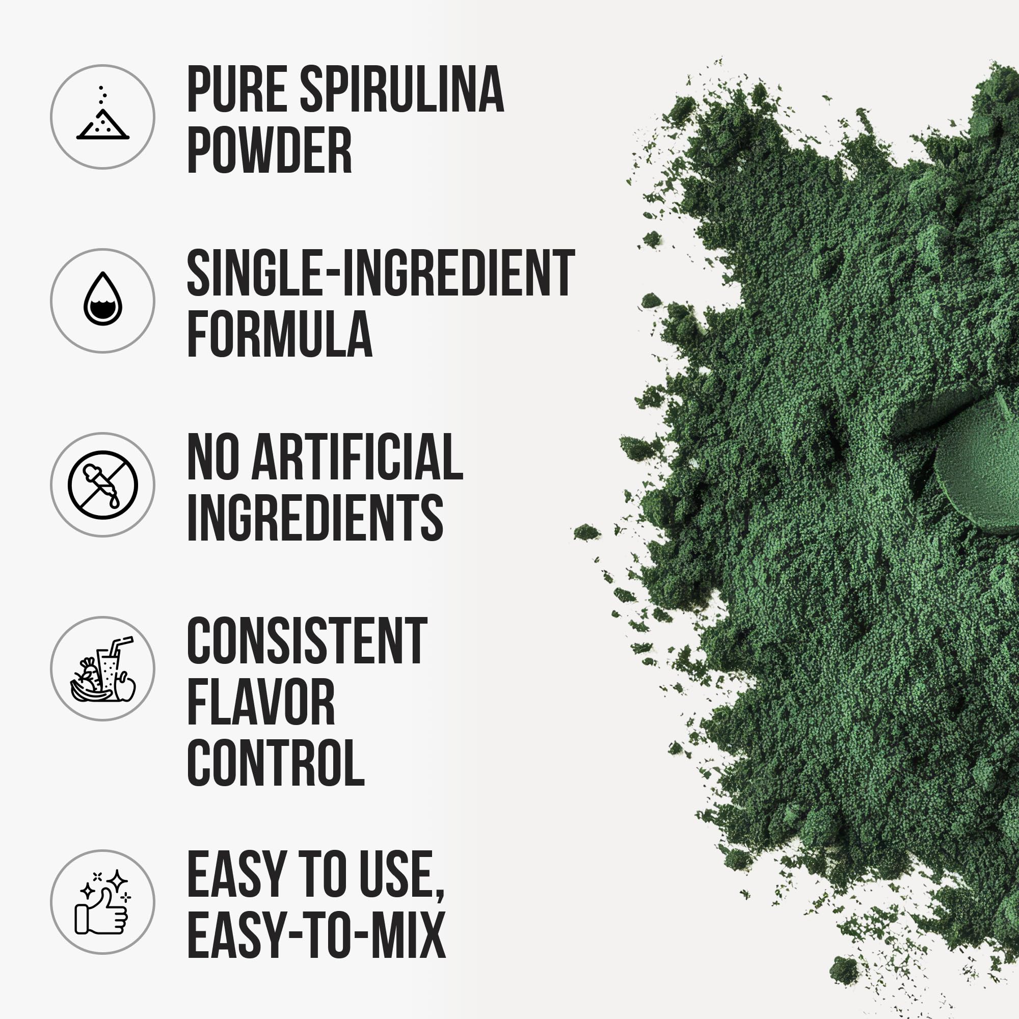 WHYZ Spirulina Organic Superfood Powder 240g back view