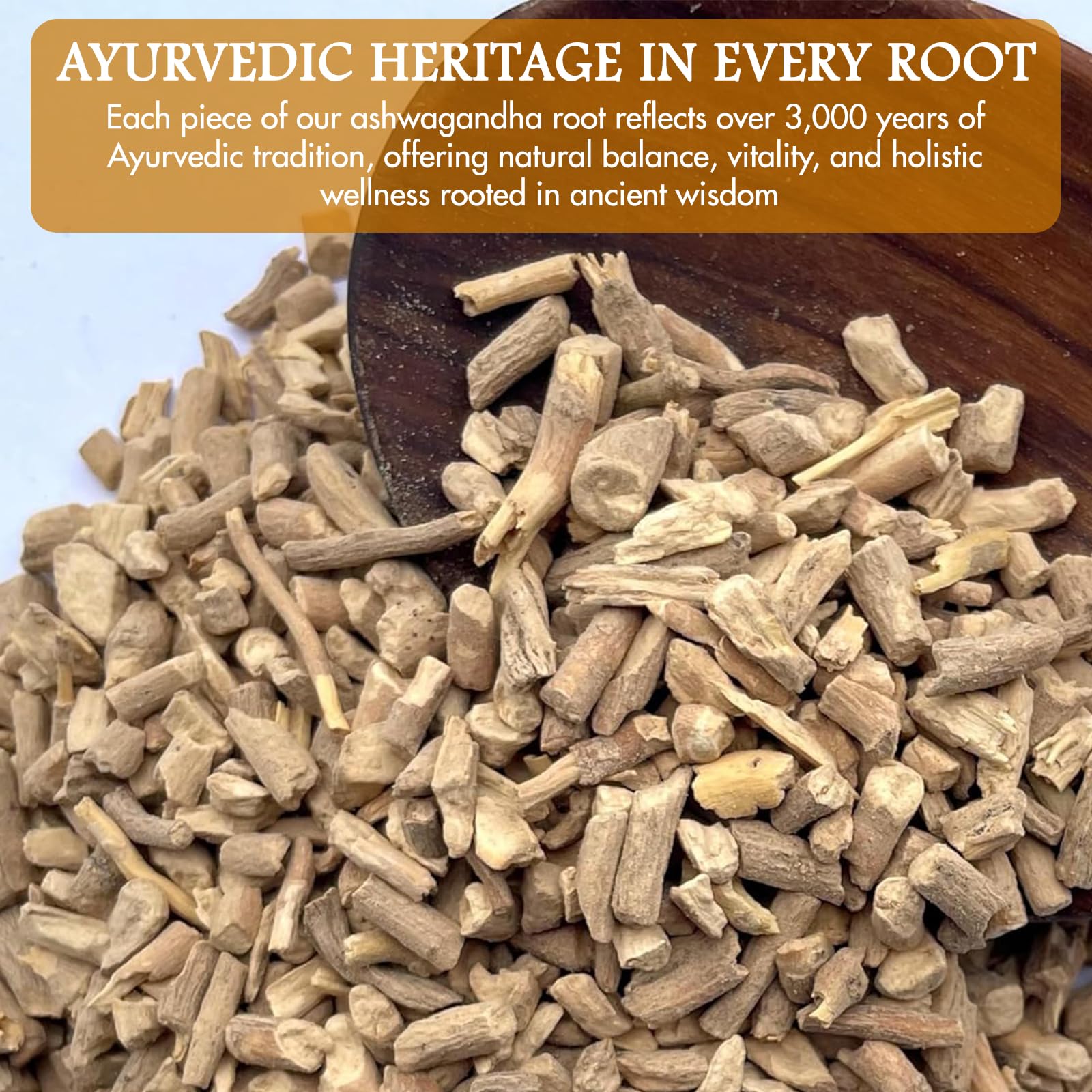 wid Pure Ashwagandha Dried Root 118g with measuring spoon