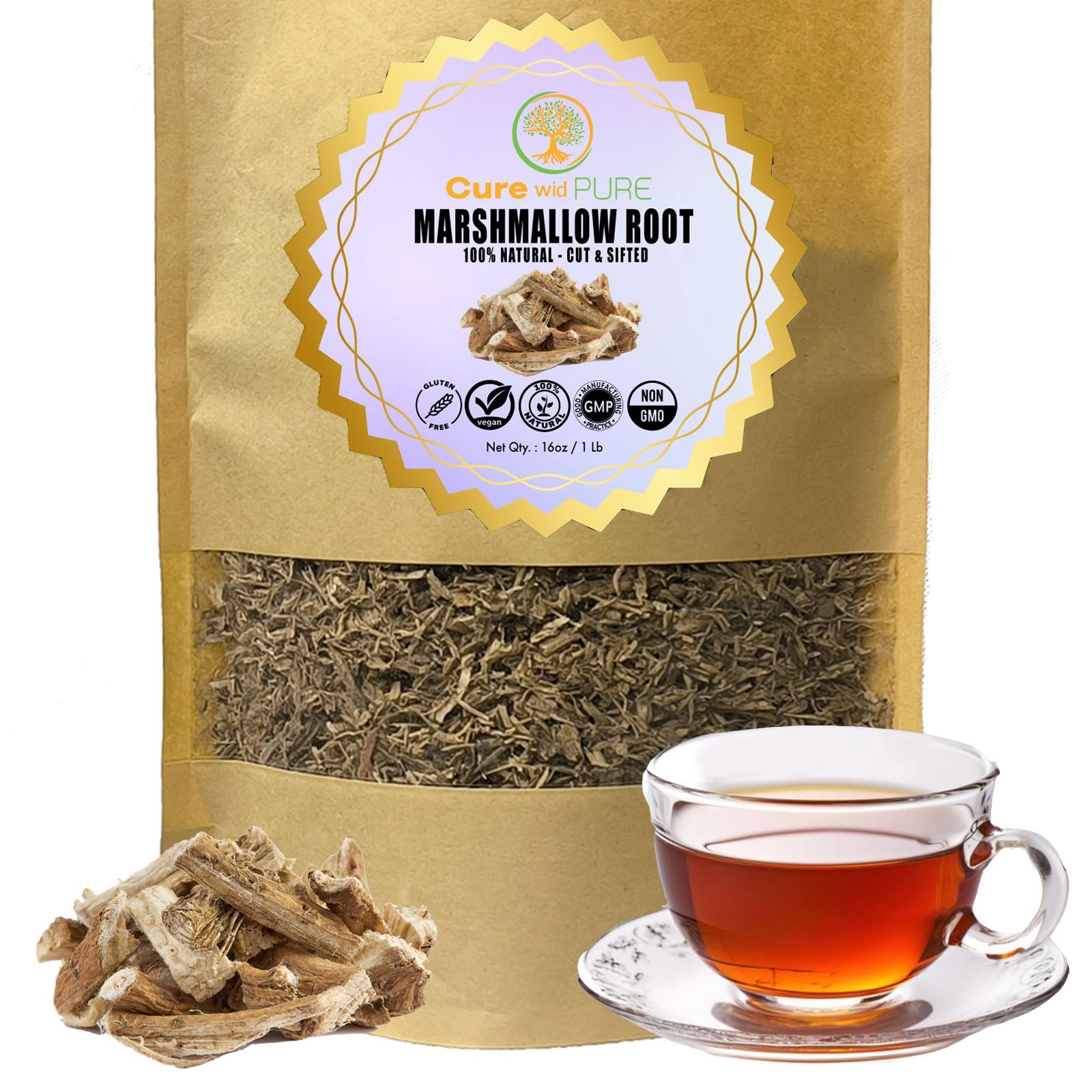wid Pure Organic Marshmallow Root Powder 454g front view