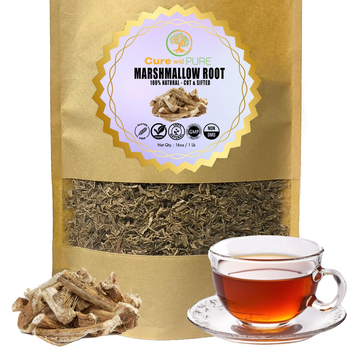 wid Pure Organic Marshmallow Root Powder 454g front view