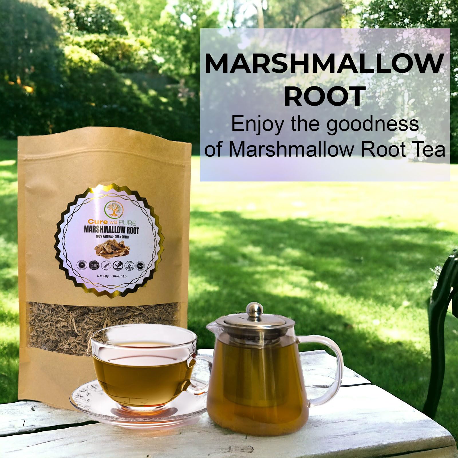 wid Pure Organic Marshmallow Root Powder 454g side view