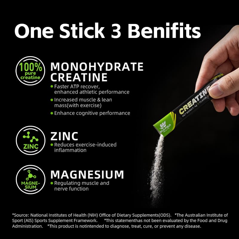 WILD FIELD HEALTH Micronized Creatine Monohydrate packaging side view