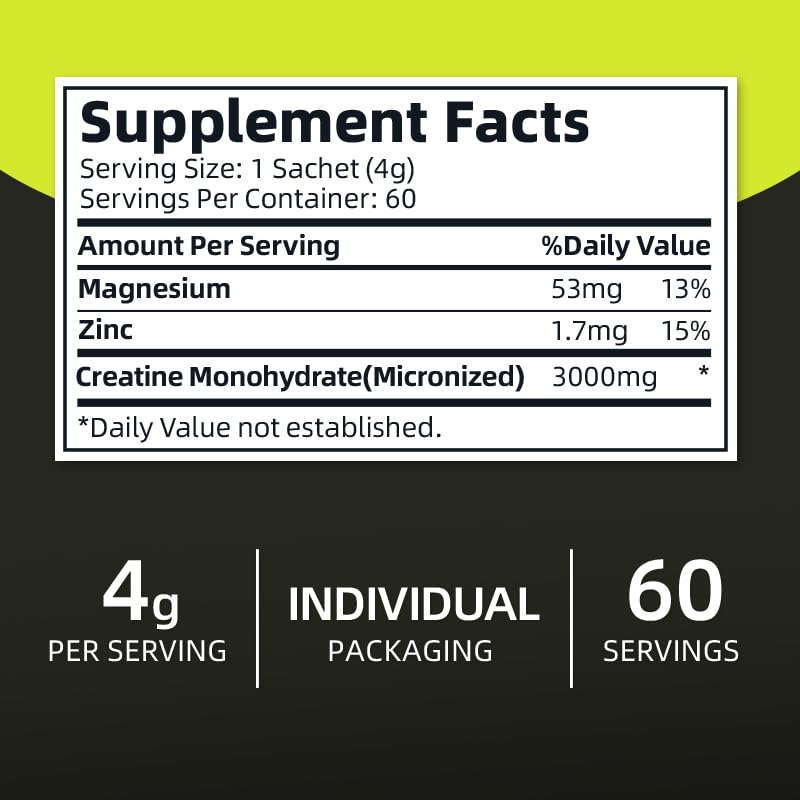 WILD FIELD HEALTH Micronized Creatine Monohydrate stick pack opened with powder