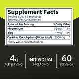 WILD FIELD HEALTH Micronized Creatine Monohydrate stick pack opened with powder